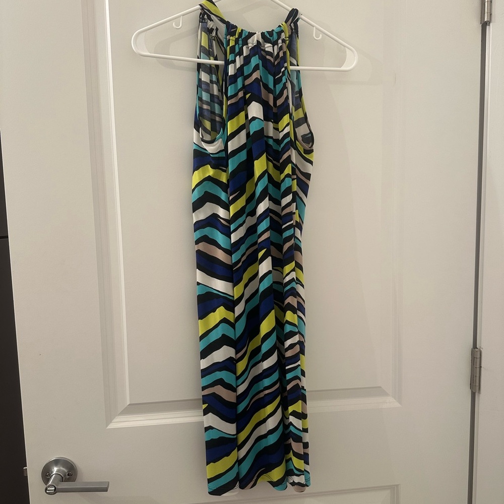 Trina Turk Dress in Navy, Teal & Lime - Picture 4 of 5